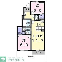ベル・セレーノ 2LDKの間取図画像