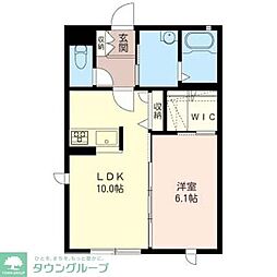 シャコンヌA 1LDKの間取図画像