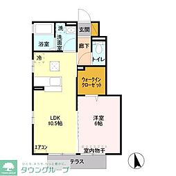 エスペランサアーク　Ａ 1階1LDKの間取り