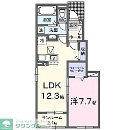 サニーヒル 1階1LDKの間取り