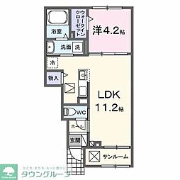 ベル　セゾン 1階1LDKの間取り
