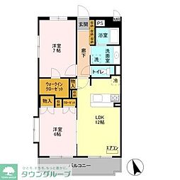 フレグランス 2LDKの間取図画像