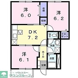 フェリース 1階3DKの間取り
