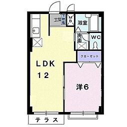 エルディム高橋 1階1LDKの間取り