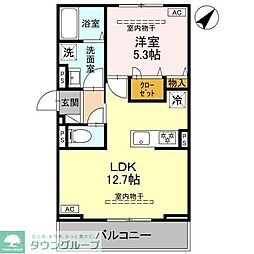 ルミナスプレイス 3階1LDKの間取り