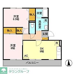 ルビナス　III 3階2DKの間取り