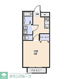 和雅家壱番館 2階1Kの間取り