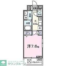 センチュリー 3階1Kの間取り