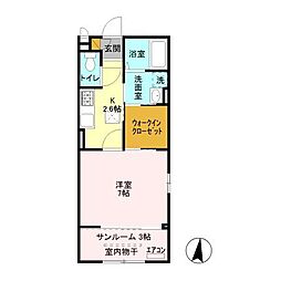 Ｅｉｊｕ Ｈｏｕｓｅ 1階1Kの間取り