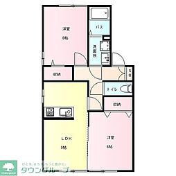 クレアージュ 1階2LDKの間取り