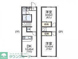 レオパレスハッピーアイランド2 2DKの間取図画像