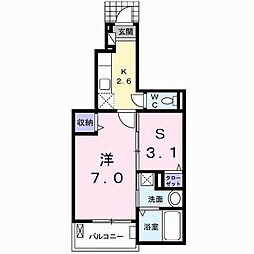 アルコバレーノI 1階1SKの間取り