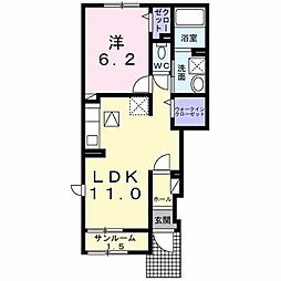 アーバンシティ　I 1階1LDKの間取り