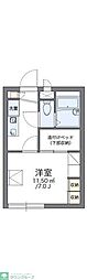 レオパレスWING下小鳥 1Kの間取図画像
