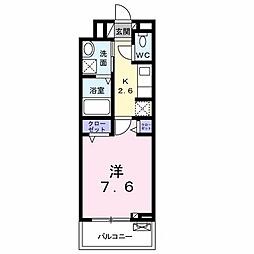 サーファ　前橋 3階1Kの間取り