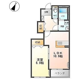 エターナル 1階1LDKの間取り