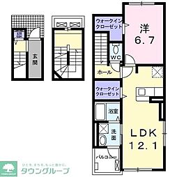 アルエットA 1LDKの間取図画像