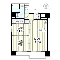 ディオコート長町 2LDKの間取図画像