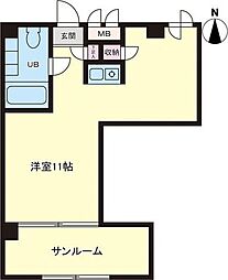 住雄館 ワンルームの間取図画像