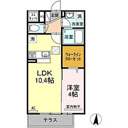フロレスタ上杉 1LDKの間取図画像