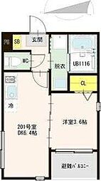 (仮称)高松一丁目(5)A 1DKの間取図画像