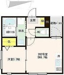 (仮称)高松一丁目(5)A 1DKの間取図画像