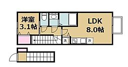 リンクステージあすと長町B 1LDKの間取図画像