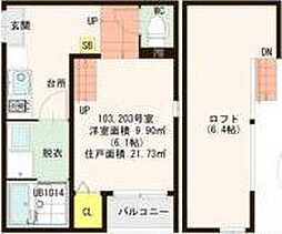 スエルテ 1Kの間取図画像