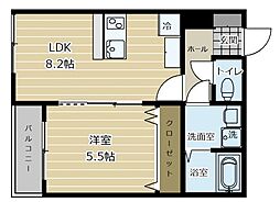 LMAHOUSE II 1LDKの間取図画像