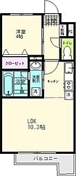 THEIOTHaranomachiβ 1LDKの間取図画像