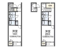 レオネクストルリーヴォ 1Kの間取図画像
