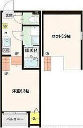 ハーモニーテラス長町6 1Kの間取図画像