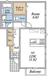アサンテサーナ 1LDKの間取図画像