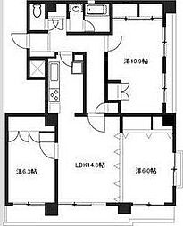 ロイヤルヒルズ台原 3LDKの間取図画像