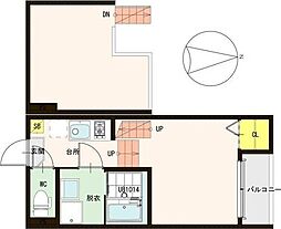 ハーモニーテラス小田原2 1Kの間取図画像