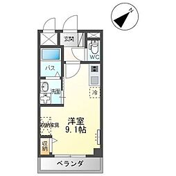 ノーブルコート台原 ワンルームの間取図画像