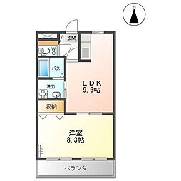 エクセル・アシューレ 1LDKの間取図画像