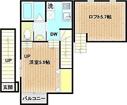 TheSoleil向山 1Kの間取図画像