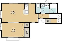 リーコーポ弐番館 1LDKの間取図画像