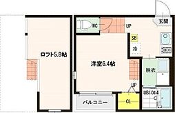 ハーモニーテラス東照宮5 1Kの間取図画像