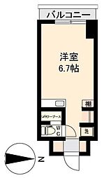アソルティ東二番丁 ワンルームの間取図画像