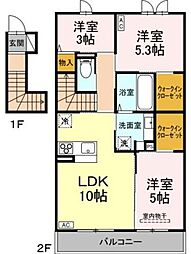 トリシア中條 A 3LDKの間取図画像
