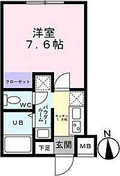 仙台市若林区大和町5丁目マンション 1Kの間取図画像