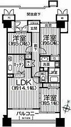 D'レスティアブランオーブ新田東 3LDKの間取図画像