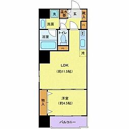 カスタリア勾当台公園 1LDKの間取図画像