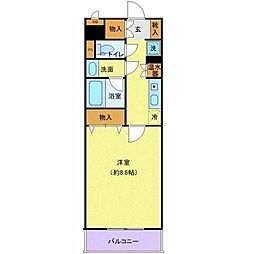 カスタリア勾当台公園 1Kの間取図画像