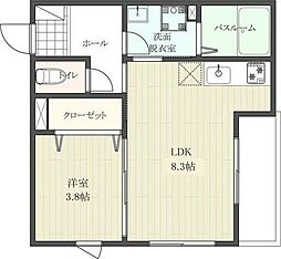 アステラス北仙台弐番館 1LDKの間取図画像