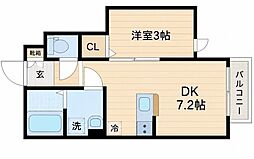 ドミール宮町 1DKの間取図画像