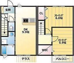 Moca青山 2DKの間取図画像