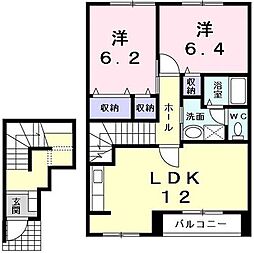 インフィニートティエラ 2LDKの間取図画像